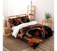 CIVETGDC JURASSIC PARK Bedding Set 3D Digital Printing Jungle Animals Duvet Cover Set 3 Pieces Chic Breathable Quilt Cover for Boys & Girls Pillowcase Double(200x200cm)