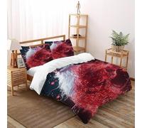CIVETGDC Santa Claus Binary Bedding Set 3D Digital Printing Christmas Themes Duvet Cover Set 3 Pieces Microfiber Quilt Cover Suitable for Family,couple,children with Pillow Double（200x200cm）