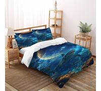 CIVETGDC Shark Bedding Set Theme Bedspread Wildlife Duvet Cover Set Microfiber Comforter Cover Suitable for Family,couple,children Pillowcase Double（200x200cm）