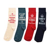 Civil Defence Men's Socks 4pc Gift Set Harvey Makin Multi 7-11