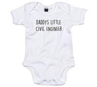 Civil Engineer Baby Body Suit Daddys Little Newborn Babygrow White with Black Print 12-18 Months
