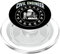 Civil Engineer Circle Badge Hard Hat, Survey Tool, Blueprint PopSockets PopGrip for MagSafe