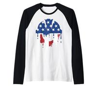 Civil Engineer Engineering American Flag USA Drip Graffiti Raglan Baseball Tee