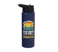 Civil Engineer I'm not Arguing I'm just why I'm Right Stainless Steel Insulated Water Bottle