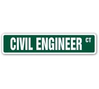 Civil Engineer Street Sign City Code Rule Drafting Blue Print Engineering Gift Metal Sign for Outdoor Metal Sign Outdoor Street Sign/Subway Sign 4x16 inch
