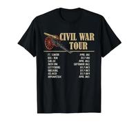 Civil War Battle Tour Timeline Historic Campaign Dates USA Value Graphic T-Shirt, Men, Black, XL