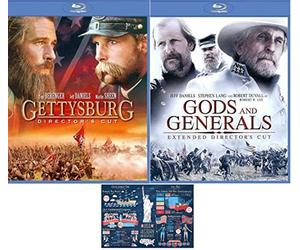 Civil War Blu Ray Double Feature Gettysburg and Gods & Generals Includes Glossy Print Civil War Fact Card