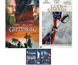 Civil War DVD Double Feature Gettysburg and Gods & Generals Includes Glossy Print Revolution & Civil War Fact Card