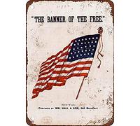 Civil War Era Banner of The Free Vintage Look Reproduction Metal Tin Sign-8x12inch