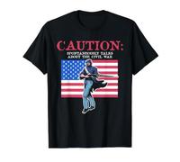 Civil War History Buff Humor Talks About Civil War Caution Value Graphic T-Shirt, Men, Black, M