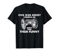 Civil War Jokes Robert E Lee Funny Humor History General Value Graphic T-Shirt, Men, Black, S