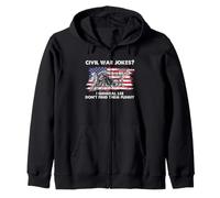 Civil War Jokes Robert E Lee U.S. Flag History Humor General Zip Hoodie
