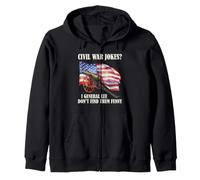 Civil War Jokes Robert E Lee U.S. Flag History Humor General Zip Hoodie