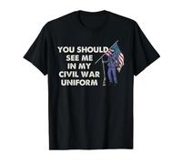 Civil War Uniform History Buff Reenactor Humor Quote Design Value Graphic T-Shirt, Men, Black, L