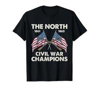 Civil War Union Champions 1861-1865 Cannon Flag History Value Graphic T-Shirt, Men, Black, L