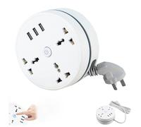 Civiliank Universal Power Strip, 5.9/9.2ft Wrapped Around Cord Retractable Powers Strip, Portable Travel Power Strip for Office,Travel, Home (9.2 ft/2.8 meters)