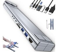 Civilized 8-in-1 USB-C Laptop Stand, Civilizek Laptops Stands, with 4K HDMI, 2 USB 3.0, PD 100w, for Office, School, Home (8 in 1)