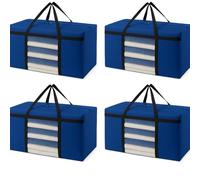 CIVJET 4 Pack Duffle Bag for Travel with Clear Window, 24 Gallons Foldable Travel Tote Carry on Luggage Duffle Overnight Bag for Women and Men, Large Collapsible Waterproof Suitcase, Blue