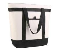 CIVJET Insulated Cooler Bag, Insulated Tote Bag for Grocery Shopping, DIY Your Creative Designs, Cooler Bags Insulated, Pizza/Food Delivery Bag to Keep Cold/Hot (Purified Cotton, Non-Waterproof, Beige