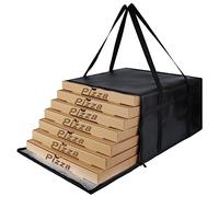 CIVJET Insulated Pizza Delivery Bag for Carry Hot, 20" x 20" x 14" Pizza Carrier Warmer, Insulated Food Delivery Bag, Insulated Grocery Bags for Catering（Black, 1-Pack）