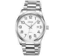 CIVO Analog Watches for Men Waterproof: Easy Read Big Numbers Luminous Hands Date for Men Stainless Steel Strap - Stylish Wristwatch for Work Casual Daily Wear