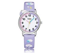 CIVO Analogue Kids Watch for Girls: Learn Time Girls Watch Presents - Waterproof Childrens Watch Gifts for 5 6 7 8 Years Old Girls Purple Sky