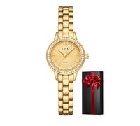 CIVO Analogue Watches for Women Gold: Classic Quartz Ladies Watch with CD Sunray Diamond Dial - Waterproof Stainless Steel Watches - Shopping Travel Dating and Daily Use