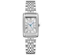 CIVO Ladies Watches Rectangular Stainless Steel Watches for Women Silver Analogue Quartz Waterproof Fashion Dress Wrist Watches Classic Retro, Elegant Gifts for Women