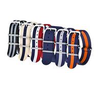 CIVO NATO Strap 6 Packs 16mm 18mm 20mm 22mm 24mm Ballistic Nylon Watch Bands Zulu Straps Stainless Steel Buckle with Spring Bar and Link Pin Tool