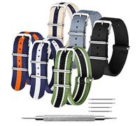CIVO NATO Strap 6 Packs 16mm 18mm 20mm 22mm 24mm Ballistic Nylon Watch Bands Zulu Straps Stainless Steel Buckle with Spring Bar and Link Pin Tool