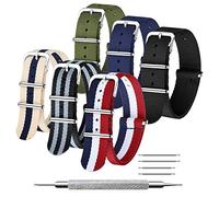 CIVO NATO Strap 6 Packs 16mm 18mm 20mm 22mm 24mm Ballistic Nylon Watch Bands Zulu Straps Stainless Steel Buckle with Spring Bar and Link Pin Tool