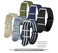 CIVO NATO Strap 6 Packs 16mm 18mm 20mm 22mm 24mm Ballistic Nylon Watch Bands Zulu Straps Stainless Steel Buckle with Spring Bar and Link Pin Tool