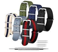 CIVO NATO Strap 6 Packs 16mm 18mm 20mm 22mm 24mm Ballistic Nylon Watch Bands Zulu Straps Stainless Steel Buckle with Spring Bar and Link Pin Tool