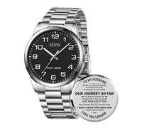 CIVO Silver Analog Watches for Men: Classic Easy to Read Waterproof Quartz Watch - Casual Dress Mens Wrist Watch Gifts for Husband