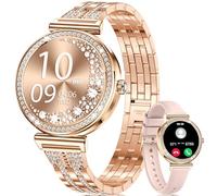CIVO Smart Watches for Women Fitness: 1.27 Inch HD Touch Screen Sport Tracker - Pedometer Ladies Smartwatch Compatible Android iOS Rosegold