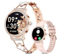 CIVO Smartwatch Women Fitness Tracker: Bluetooth Call 110+ Sport Modes Tracker Smart watch Compatible with Android iOS - Rose Gold 4-Leaf Clover/Silicone Strap for Gym Outdoor Daily Use