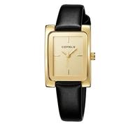 CIVO Vintage Gold Ladies Watches: Sleek Rectangular Design with Soft Black Leather Strap - Minimalist Analog Dress Watch - Gifting Option for Career Women on Valentine’s Day & Anniversaries