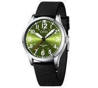 CIVO Watches Men Sport Stylish: Quartz Big Numbers Easy Read Wristwatch - Analogue Military Silicone Straps Black