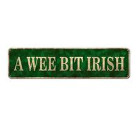 CIVOTIL St Patricks Day Decorations, St Patricks Day Decor for the Home, Novelty Tin Sign - Wee Bit Irish Rustic St. Patty's Day Metal Sign Decor Bar Pub Man Cave 4"x16"