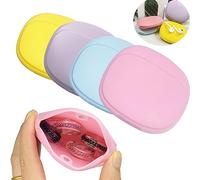 CIXVOEMK Silicone Headphone Organizer - Data Cable Storage Case - Mini Key Box - Portable Wired Headset Storage Bag (Purple-Yellow-Pink-Blue)