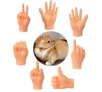 CIXVOEMK Tiny Hands,Cat Interactive Small Fingers,High Stretch Finger Gift,Soft Rubber Jerking Cat Small Gloves,Small Elastic Hands for Cats. (High Elasticity-7PCS)
