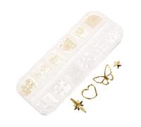 CIYODO 1 Box Butterfly Nail Charms Box for Acrylic Nails with Sparkling Rhinestones Versatile Accessories for Stylish Manicure Designs