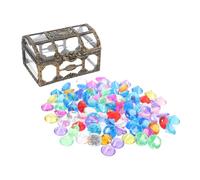 CIYODO 1 Set Acrylic Gemstones with Small Treasure Box Simulation Gems for Pirate Parties Halloween Favors and Creative Play Compact Lightweight and