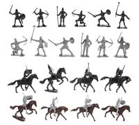 CIYODO 1 Set Cavalry War Horse Model Set with 12 Soldiers and 8 Knights Miniature Plastic Army Figures Historical Warfare Learning and Play