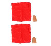 CIYODO 1 Set Creative Conjure Finger Props Disappearing Silk Scarves Fake Finger Cots for Close Up Tricks Easy to Use for Entertaining Guests at Parties