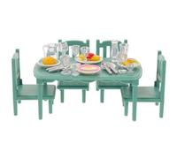 CIYODO 1 Set Doll House Miniature Furniture Set Tiny Table Chair Accessories for Dollhouse Dining Safe Plastic Construction for Play and Decor