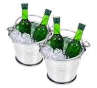CIYODO 1 Set Dollhouse Ice Bucket Dollhouse Wine Bottle In Bucket Miniature Ice Cubes for Fairy Garden Pub Bar Cake Decoration Pretend Play DIY Party Toys