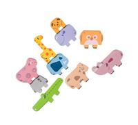 CIYODO 1 Set Montessori Animal Building Blocks Early Educational for Develop Fine Motor Skills Logical Thinking Safe Wooden Material present Choice