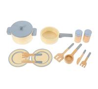 CIYODO 1 set Wooden Cookware Playset Realistic Kitchen Pretend Play Safe Kitchenware for Imaginative Role Play for Developing Social Skills Creativity present
