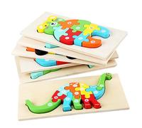 CIYODO 1 Set Wooden Dinosaur Puzzle Board Educational Jigsaw for Enhances Imagination Coordination and Portable Design for for Boys